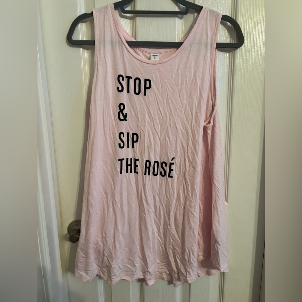 Stop & Sip the Rosé Tank from Old Navy size XL